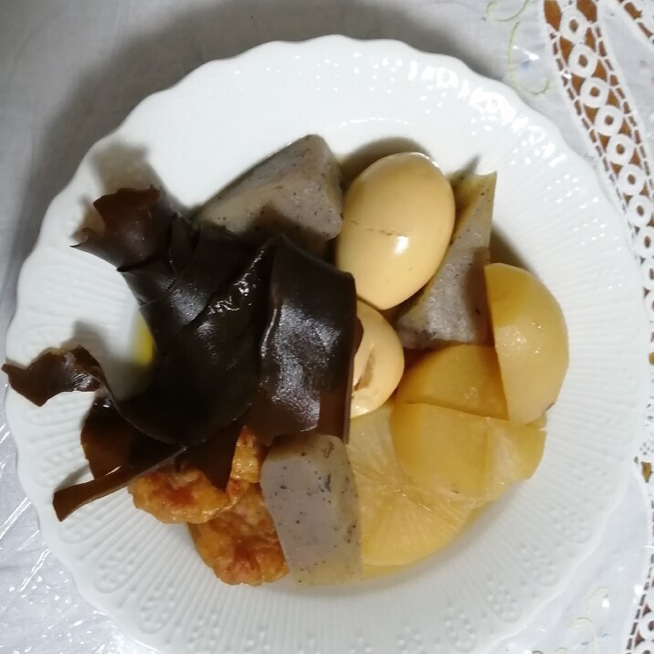 めんつゆでおでん